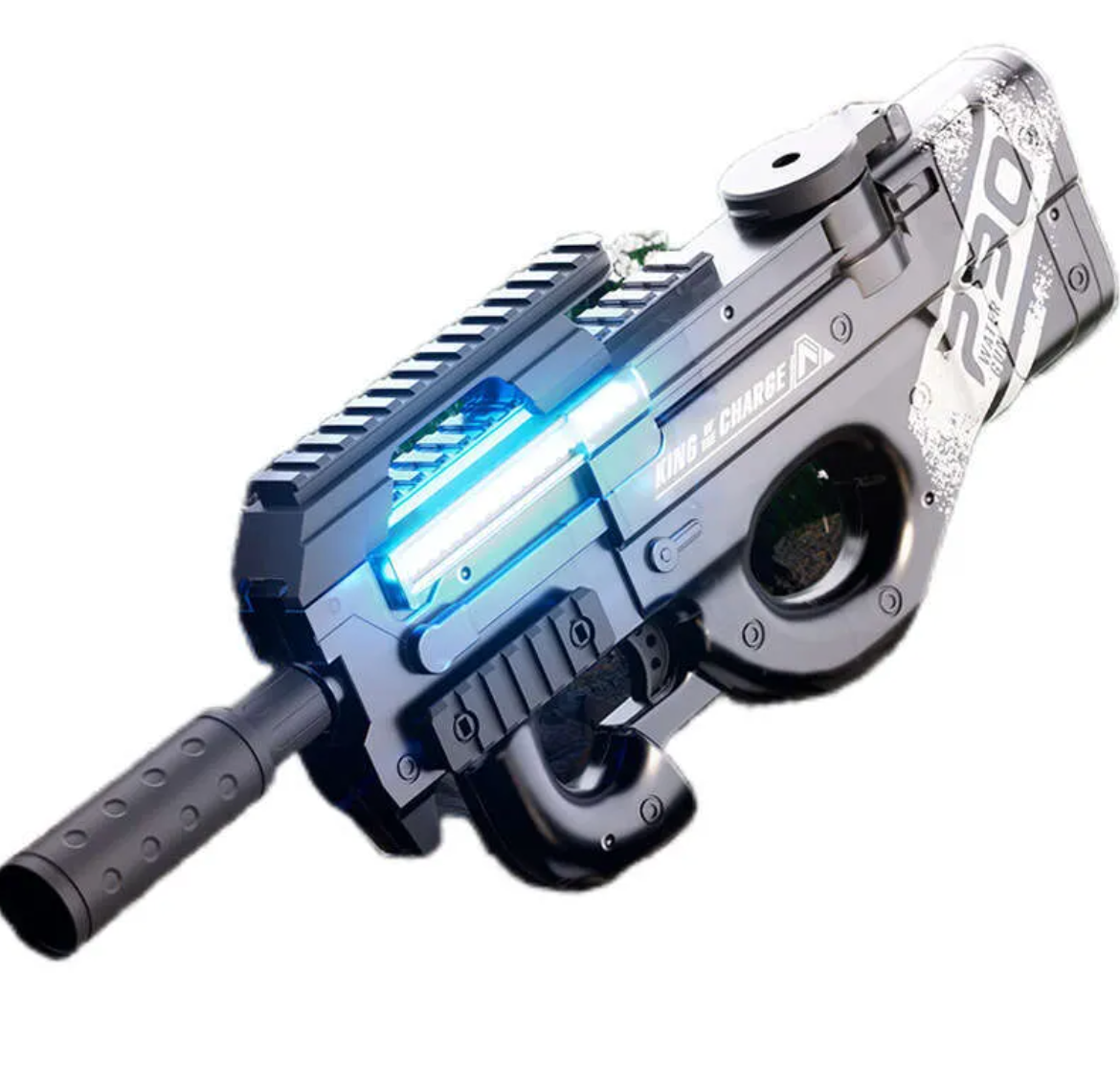 Water Gun with automatic shooting and P90 emulation including flashing lights